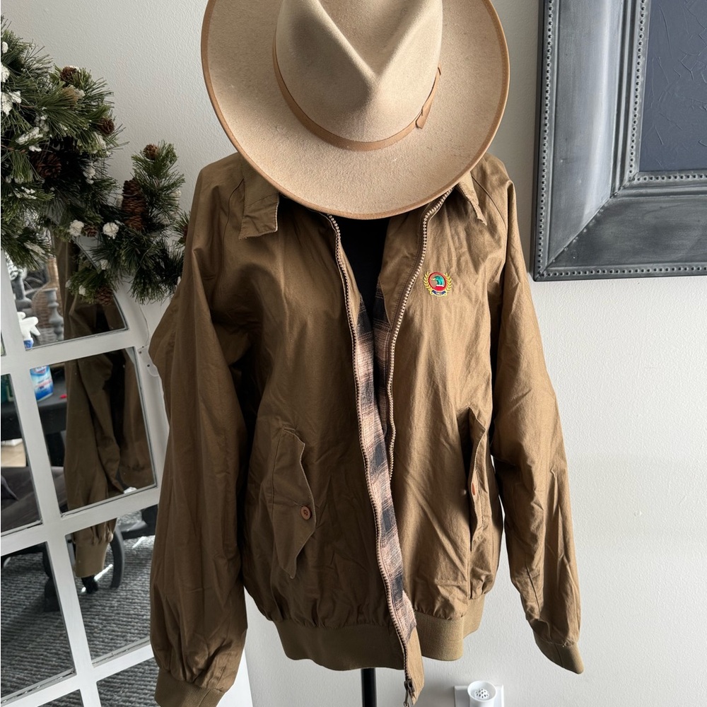 Brown Jacket with Embroidered Logo